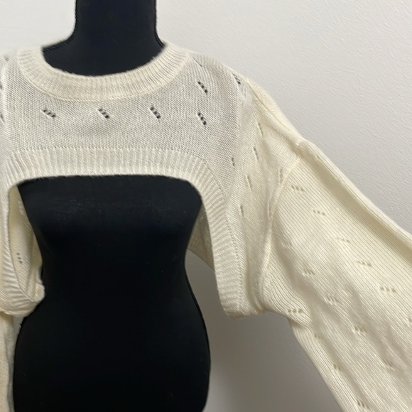 Anthropologie white crop sweater - Picture 2 of 6